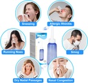 300 ML Nasal Rinse Neti Pot Sinus Rinse Bouteille de lavage nasal doux Nettoyeur de nez confortable pour adultes et enfants Irrigatio de pression efficace avec 20 nasal wash Salt Packets BPA Free