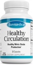 EuroMedica Healthy Circulation - Supplément diététique pour un soutien à la circulation saine - Aide à la circulation sanguine et à la fonction cardiaque en bonne santé - Capsules non OGM et véganes - 30 Capsules (30 portions)
