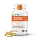 INVITA L-méthylfolate + B Balance - Complexe 5-MTHF, B6, B2 et B12 méthylcobalamine B - 60 Capsules - Prothèse professionnelle Folate de méthyle actif - Non OGM, sans gluten, sans remplissage (7,5 mg)