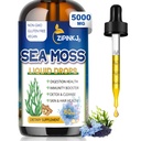 Sea Moss Drops, Irish Liquid Sea Moss Gel Supplement mit schwarzem Seed Oil, Shilajit, Elderberry, Burdock Root, Spirulina, Bladderwrack für Digestion Health, Non-GMO, 2 Fl Oz