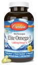 Carlson Elite Omega-3 Gems, 1600 mg Omega-3 avec EPA & DHA, Lemon Flavor, 240 Softgels – Huile de poisson norvégienne sauvage, source durable