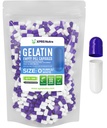 XPRS Nutra Taille 0 Capsules vides - 500 Compte Capsules de gélatine vides - Pills Bricolage Capsule Remplissage - Pure Pill Gel Caps pour Do-It-Youlf Suppléments (Purple/White)