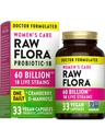 Probiotiques pour femmes de la Flore crue (en anglais seulement) Dr. Formulé 60 milliards CFU + Prébiotiques (en anglais seulement) Soutien digestif, vaginal et urinaire (en anglais seulement) 33 Capsules végétaliennes avec canneberge et mannose D