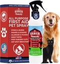 Vaporisateur d'aide à la guérison des plaies et des démangeaisons pour chiens, chats, chevaux, sans danger pour tous les animaux - Tous naturels - Rashes, morsures, brûlures et traitement des taches chaudes - Solution d'irritation cutanée et allergies (8oz)
