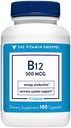 La Vitamine Shoppe Vitamine B12 500mcg - soutient la production d'énergie, une fois par jour supplément alimentaire - Vitamine B-12 (sous forme de cyanocobalamine), sans gluten et sans produits laitiers (100 capsules)
