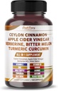 Ceylan Cinnamon Pomme Cider Vinegar Berberine Bitter Melon - Fabriqué aux États-Unis