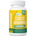 1000mg Liposomal CoQ10 Softgels | Bessere Absorption CoQ10 Ubiquinol Supplement | Herzfunktion & Energieproduktion | Aktive Antioxidante Form von Vegan Coenzym Q10 | Non-GMO | 60 Softgels
