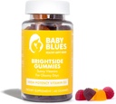 Baby Blues Brightside Vitamine D3 Gummies – Immune haute puissance, Mood & Bone Support – Fraise de mangue de pêche – Supplément végétalien postnatal pour les mamans – Non-OGM, sans gélatine