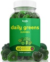 Daily Super Greens Gummies pour booster l'énergie avec Moringa, Spiruline, Chlorella, Veggies et plus , comprend 8 mélanges , pour les femmes et les hommes , Vegan , Supplément non-OGM , 60 comte