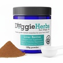 Supplément santé du foie de chien revive par les herbes doggies - Plante à base d'herbes de qualité humaine pour la guérison, la protection, la réparation et l'amélioration du foie 100g w/Scoop