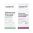Ovaterra Avancé Prénatal et Préconception Multivitamine Bundle pour les femmes avec DHEA 25mg, Choline 550 mg, Folate (méthylfolate) 1 010 mcg, Omega-3 DHA, EPA, Fer chélaté 364 Capsules - 28 jours d'approvisionnement