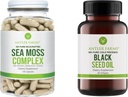 Antler Farms – 100% Pure Sea Moss Complex & Black Seed Oil Bundle, Wildcrafted Irish Sea Moss & Turkish Black Cumin Nigella Sativa Seed Oil