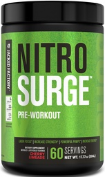 Jacked Factory NITROSURGE Pre Workout Supplement - Endless Energy, Instant Strength Gains, Clear Focus, Intense Pumps - NO Booster & Powerful Preworkout Energy Powder - 60 Servings, Cherry Limeade