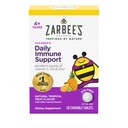 Support immunitaire pour enfants de Zarbee, vitamine C, vitamine D et zinc Vitamines quotidiennes pour enfants de 4 ans et plus, saveur naturelle de fruits tropicaux, 28 comprimés à croquer
