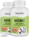 MagicMag C de NaturalSlim, Citrate de magnésium avec du potassium pour la relaxation musculaire, la qualité du sommeil, la fonction nerveuse et le soutien électrolytique, supplément de magnésium quotidien pour les hommes et les femmes, 100 capsules 2pk