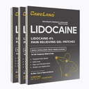CARELAND Gel de lidocaïne Patch, 18 Compte maximum de la force Douleur Patchs pour le soulagement musculaire dans le cou genou dos et épaules Patch de numération sans parfum pour les nerfs apaisants, les articulations