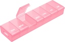 AUVON Pink XL Weekly Pill Organizer mit Effortless Eröffnung Design, Arthritis Freundliche Pille Box, BPA-freie Pille Organizer 7 Tage, niedliche und tragbare Pille Fall für Vitamine, Ergänzungen und Medikamente