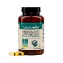 NatureWise Extra-Strength Omega 3 Supplément à l'huile de poisson - 1000mg par portion - 600 EPA & 400 DHA et vitamine E - Soutien à la santé du coeur et du cerveau - Saveur de citron, sans OGM - 60 Softgels[1-Mois]