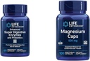 Life Extension 60 Capsules végétariennes Enzymes et probiotiques Super Digestifs améliorés et 100 Capsules de magnésium pour le soutien cardiaque, os, métabolisme