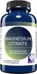 MD. Life Magnesium Citrate 250 mg – 60 Capsules – High Absorption Magnesium Citrate Supplement – Easy-to-Swallow Capsules for Muscle, Nerve, Heart, Sleep and Bone Support