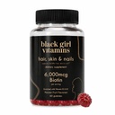 Vitamines de fille noire - cheveux, peau et ongles Gommies avec biotine (6000 mcg), zinc, sans gélatine, vitamine A et vitamine E - sans gluten. Fabriqué aux États-Unis (fruits de passion, 60 comtes) 30 jours d'approvisionnement