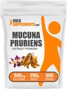 BulkSupplements.com Mucuna Pruriens Extract Powder - Mucuna Pruriens Supplements, Kräuterergänzung - Vegan & Glutenfrei, 500mg pro Servierung, 250g (8.8 oz) (Pack von 1)