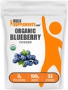 BulkSupplements.com Organic Blueberry Powder - Antioxidans Support, Bluberry Supplement - Vegan & Gluten Free, 3g pro Servierung, 100g (3,5 oz) (Pack von 1)