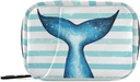 Boîte à pilules de la sirène de baleine à rayures Pill Case de 7 jours Pill Organizer Bag with Zipper Portable Weekly Case Compact Size for Vitamin Supplement Holder