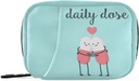 Naanle Cartoon Pillen Herz Pille Box 7 Tage Case Bag Reise Organizer mit Reißverschluss Portable Weekly Compact Größe für Vitamin Supplement Halter Ein Cartoon Rot Blau 4.6 x 3.14 x 1.88 Zoll 0,12 Kilogramm