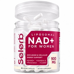 NAD+ Supplément pour les femmes - NMN Alternative avec β-NAD+, Trans-Resveratrol, CoQ10, D-Ribose - favorise le renouvellement cellulaire, l'énergie et la santé radiante de la peau - 60 capsules avancées