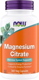 Jetzt Ergänzungen, Magnesium Citrat, Enzyme Funktion*, Nervous System Support*, Critical for Enzyme Function*, Glutenfrei, Vegan, Kosher, Non-GMO 360 Vegetarische Kapseln