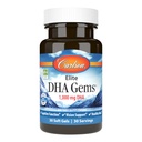 Carlson - Elite DHA Gems, 1000 mg DHA, Unterstützt gesunde Gehirnfunktion & Vision, 30 weiche Gele