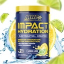 MHP Impact Hydratation Electrolyte Creatine Mélange de boissons de sport, pas d'édulcorants ou de couleurs artificielles, performance, force, récupération, citron Lime, 30 portions
