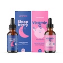 JoySpring Vitamin C Tropfen für Kinder - Immununterstützung mit Zink und Elderberry & SleepBerry Melatonin für Kinder mit Elderberry