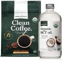 Bio Force Bio Roast Clean Coffee + Bio MCT Oil Bundle – 100% pur Coconut MCTs & Mold & Mycotoxine sans café – Non-OGM, Keto, Paleo et Vegan - 12 Oz et 16 Oz