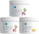 Consultez Santé Primo Beets Beet Root Powder Drink Mix avec des nitrates, support quotidien de la circulation avec gingembre et curcuma, 3 packs de saveurs, cerise, myrtilles et fraises Cimonade 6,5 oz Chaque