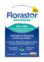 Florastor Advanced Pro + Pre Daily Probiotische und präbiotische Ergänzung für Frauen und Männer, Boosts gute Bakterien, Saccharomyces Boulardii CNCM I-745 (30 Kapseln) (Paket von 1)