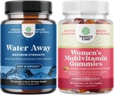 Bundle of Water Away Pills - Fluid Retention Supplement mit Dandelion Blatt Extrakt für Bloating Relief - Kapseln für Leg & Feet Swelling und Frauen Multivitamin Gummis für Erwachsene Energie & Immunität