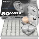 PQ Wax Ohrstecker zum Schlafen, Schwimmen - 50 Noise Cancelling Silicone Gel Wax Ohrstöpsel, Ohrenschutz für Schlaf und Schwimmen, weiche Wachskissen mit Sound Blocking Level 32Db, (50 Kissen), Farbe: Weiß