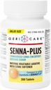 GeriCare Senna Plus Laxatif naturel avec Adoucisseur de tabouret, Docusate Sodium 50mg, Sennosides 8,6mg, 200 comprimés (paquet de 1)