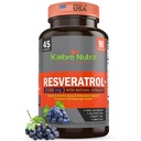 Kaibro Nutra Resveratrol Supplément, 1500mg Extra Strength Trans Resveratrol, Quercetin avec des extraits japonais, anti-âge, radiant peau et protection immunitaire, végétalien et non-OGM, 90 capsules