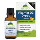 Botaniques de montagne purs Gouttes de vitamine D aromatisées – Vitamine liquide aromatisée orange et citron D3-2000iu par portion - bouteille de 1 oz