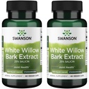 Swanson Maximum Strength White Willow Bark Extract-Promotes Joint Support & Muscle Relief-Standardized to 25% Salicin-Natural Supplement with No Stomach Iritation (60 Veggie Caps, 500mg Chaque) 2 Pack