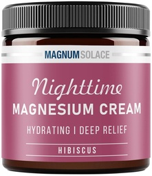 Lotion de magnésium – Crème de nuit hydratante pour les jambes, les bras ou la poitrine - Chlorure topique USA Made and Safe for Kids (Hibiscus)