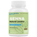 Puregen Labs Senna 8,6 mg Comprimés (120 Nombre) – Sennosides naturels laxatifs végétaux pour la constipation, le gonflement, le gaz, le soulagement de l'irrégularité