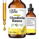 Teinture de rodoola sauvage et biologique - Supplément de rodoola Rosea pour le soutien de l'humeur - Détente des gouttes liquides d'extrait de racine - végétalien, sans sucre et sans alcool - 4 fl oz
