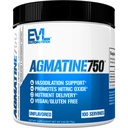 Evluution Agmatine Sulfate Oxyde Nitrique Poudre Nutrition Poudre Agmatine Sulfate de haute résistance Supplément d'oxyde nitrique pour pompes à haute intensité Récupération de la croissance musculaire et performance - Non aromatisé