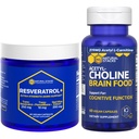 NATURAL STACKS Acetylcholin Brain Food + Resveratrol Supplement Bundle - Unterstützt kognitive Funktion und Gehirn-Aging* - 120 Gesamtkapseln