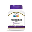 21st Century Melatonin 3mg Comprimés doux de force, 200 Compte, aide au sommeil pour les adultes, favorise la relaxation et le sommeil reposant, non-Habit formant, sans gluten, non-OGM