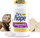 Vitamine B12 1000 Mg, B12 Vitamines 1000 Mg Aide à augmenter le métabolisme, la production d'énergie et le soutien du système nerveux, 120 comprimés à croquer - 1 comprimé par portion, sans OGM et sans gluten
